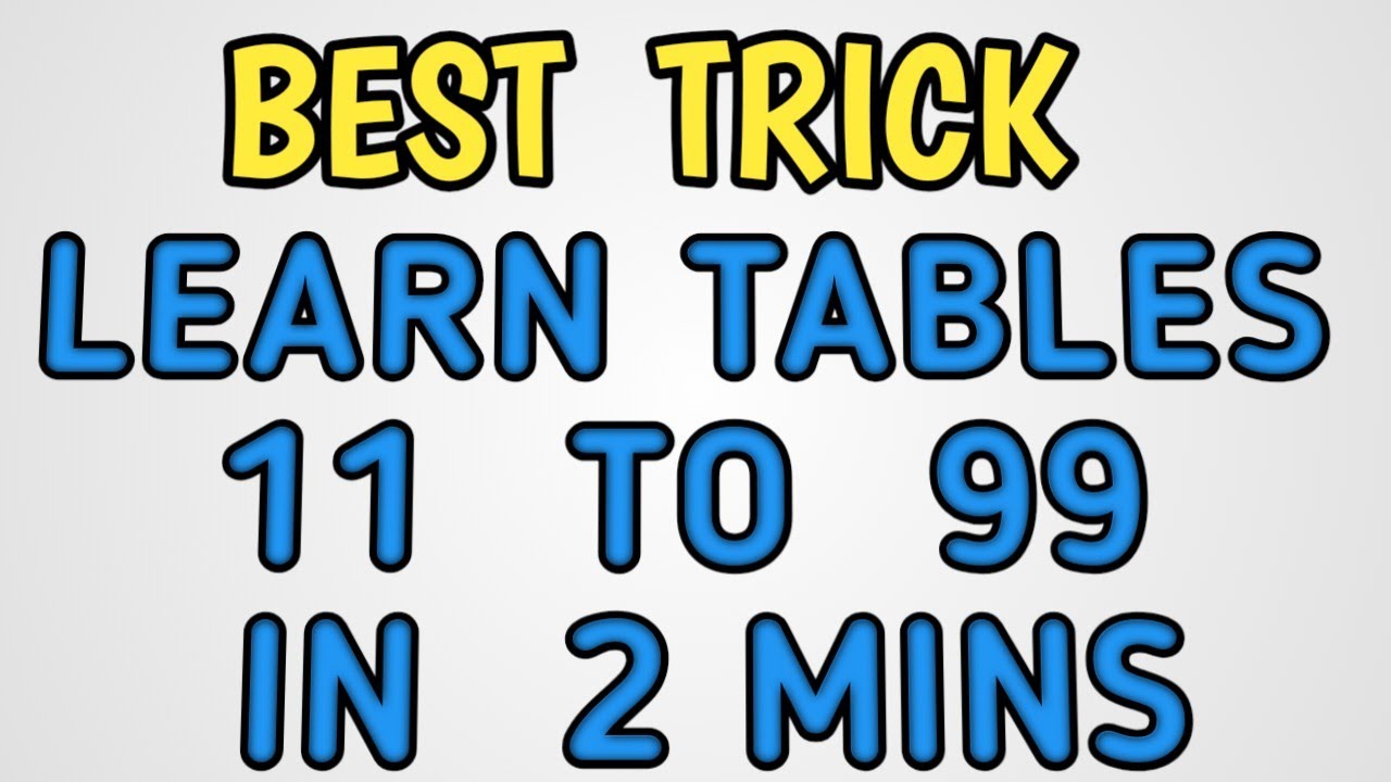 Learn tables 11 to 99 in easy and fastest way. Best tricks ...