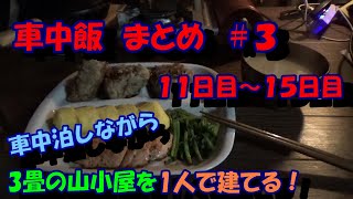 車中飯まとめ　＃３（１１日～１５日目）車中泊しながら作って、食べた。