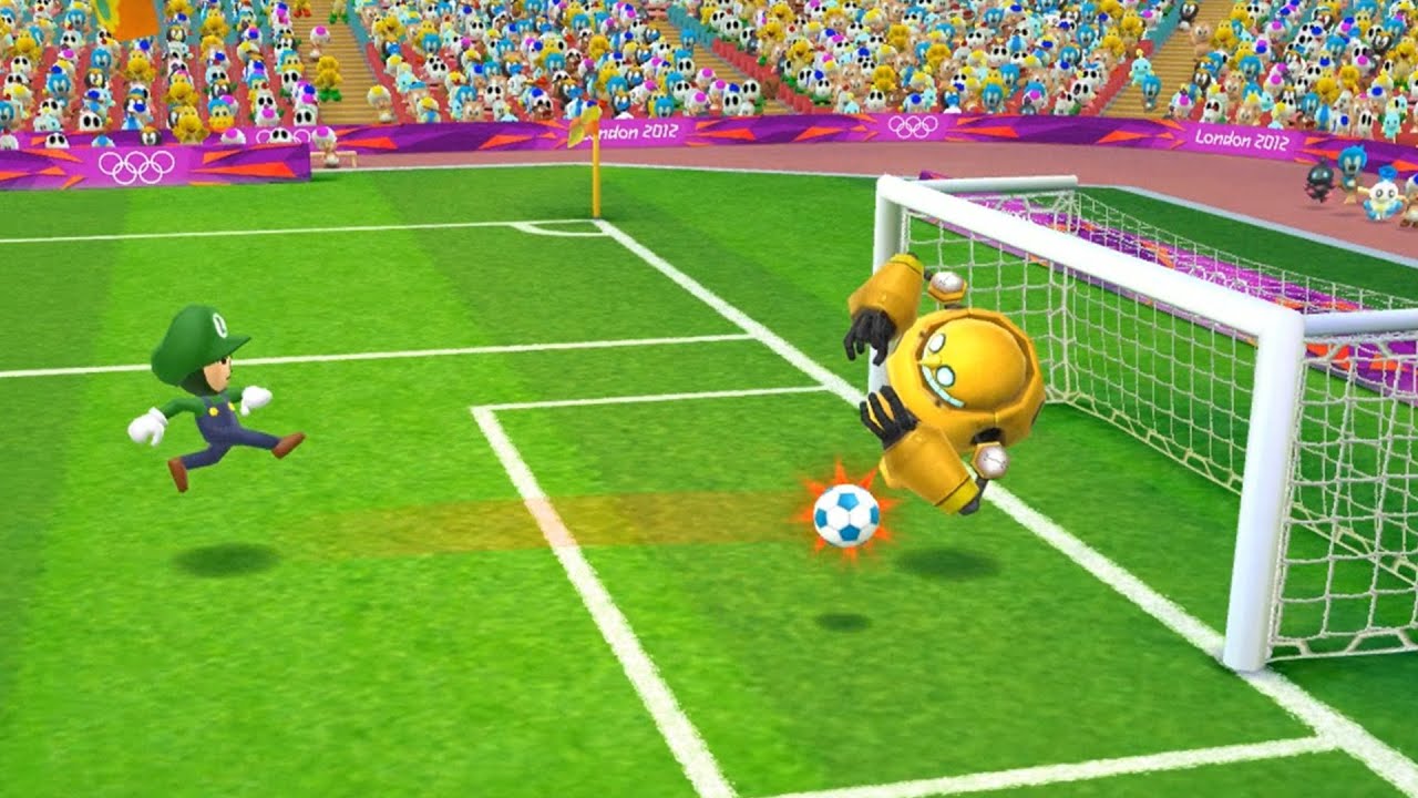 Olympic Games 2012 Football Team Luigi Suit vs Shadow , Blaze | Mario Football