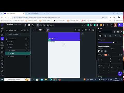 Flutterflow rows and columns explained in hindi | flutterflow tutorial in hindi