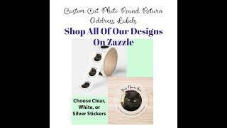 Custom cat photo return address labels #zazzlemade