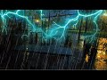 Heavy Thunderstorm Rain with Continuous Thunder Sounds in Cold Night - Rain & Lightning for Sleeping