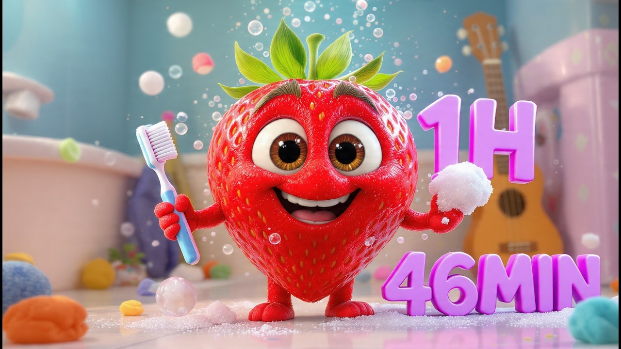 1H 46MIN Morning & Hygiene Routine for Kids 🍓🪥🧼 Berry Jam Songs