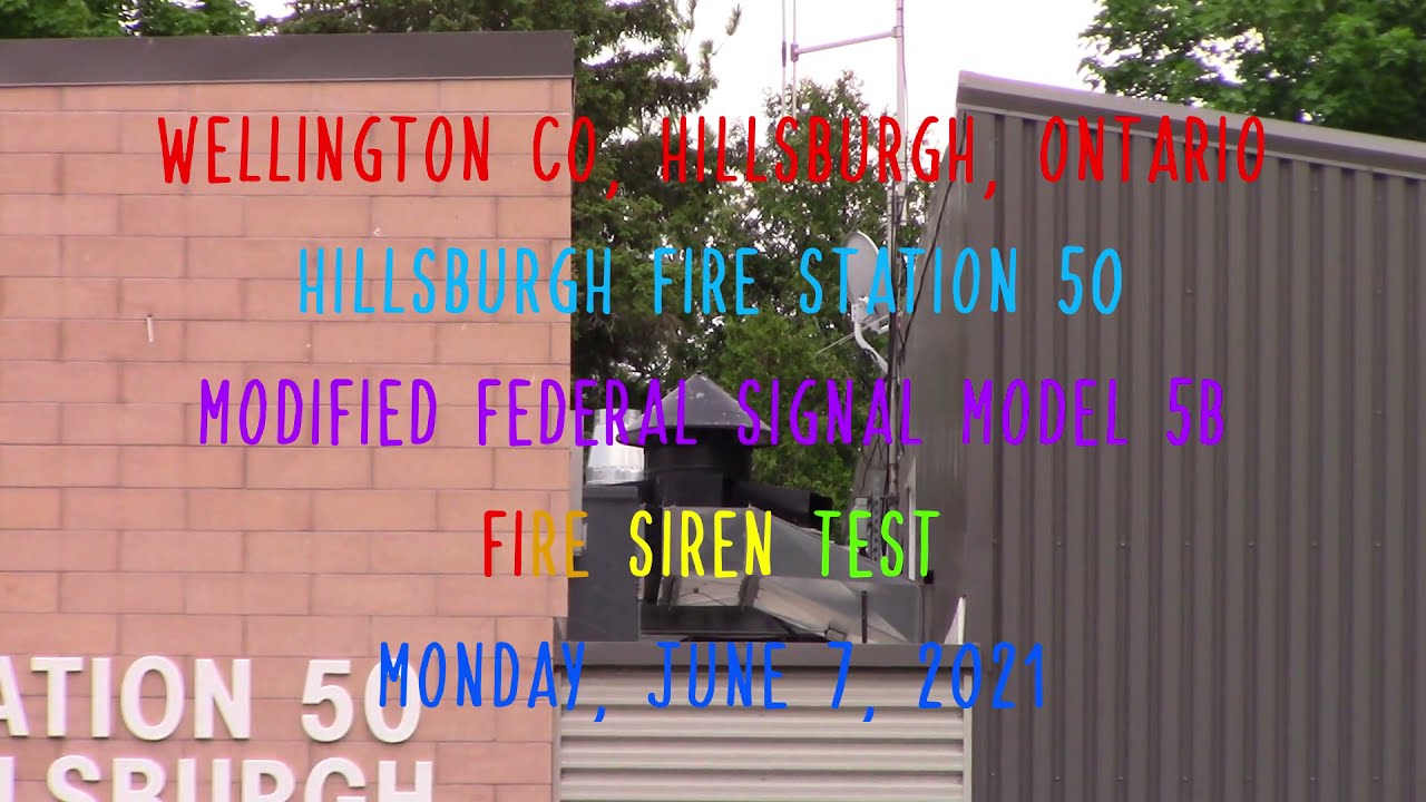 Hillsburgh, ON Modified FS Model 5B Fire Siren Test 6/8/21