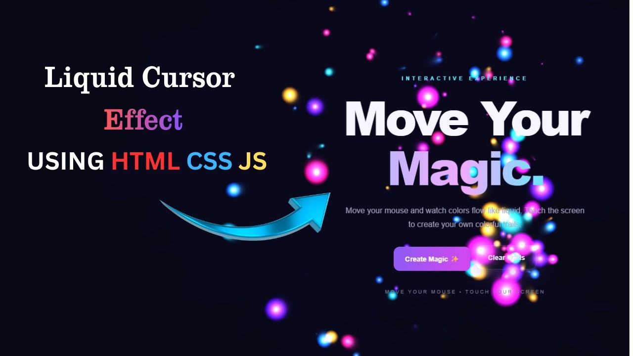 Insane Liquid Cursor Effect 💧 Using HTML CSS JavaScript | Javascript ...