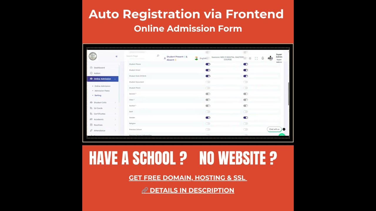 🎓 Auto Registration for Schools – Online Admission Made Easy with AdmCls!