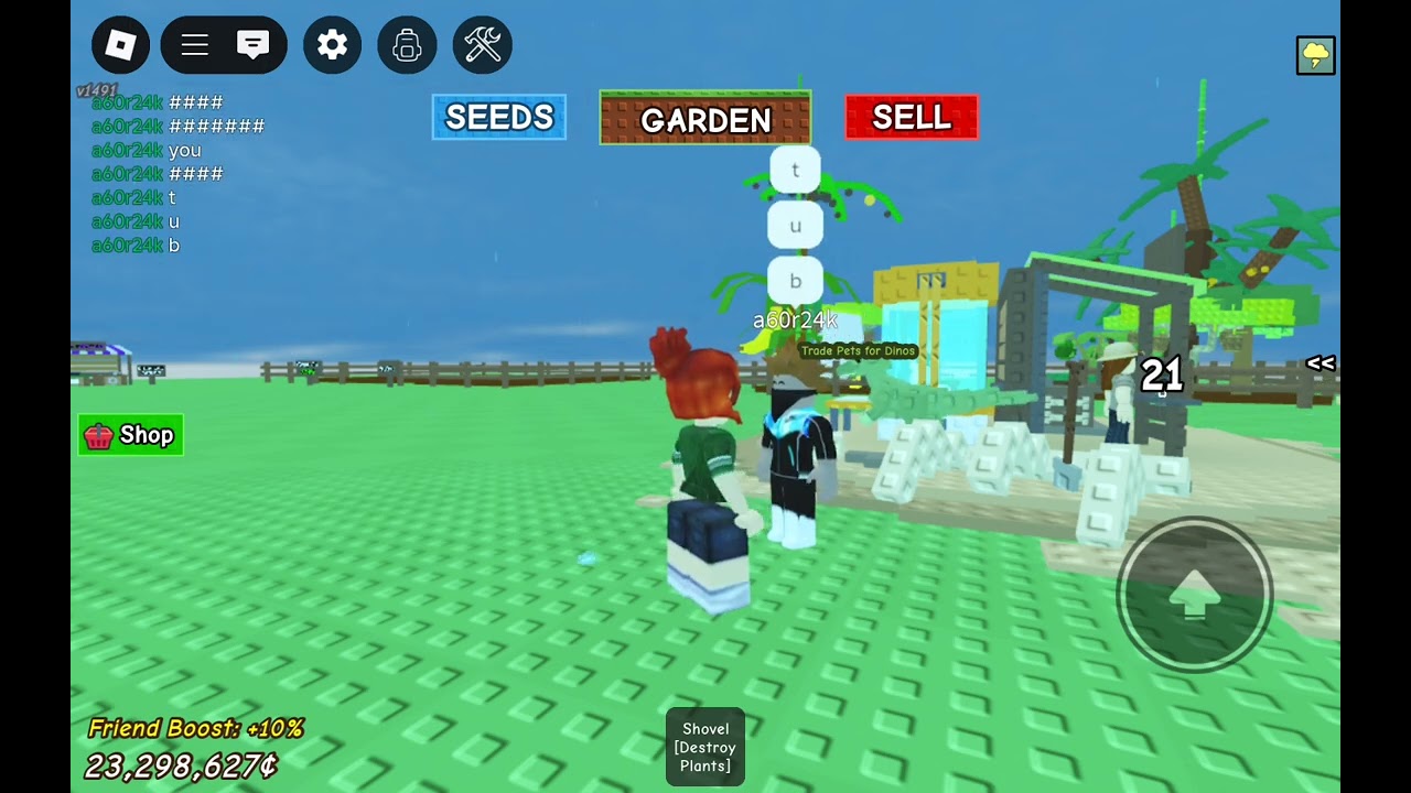 Playing grow a garden turns to be interstring