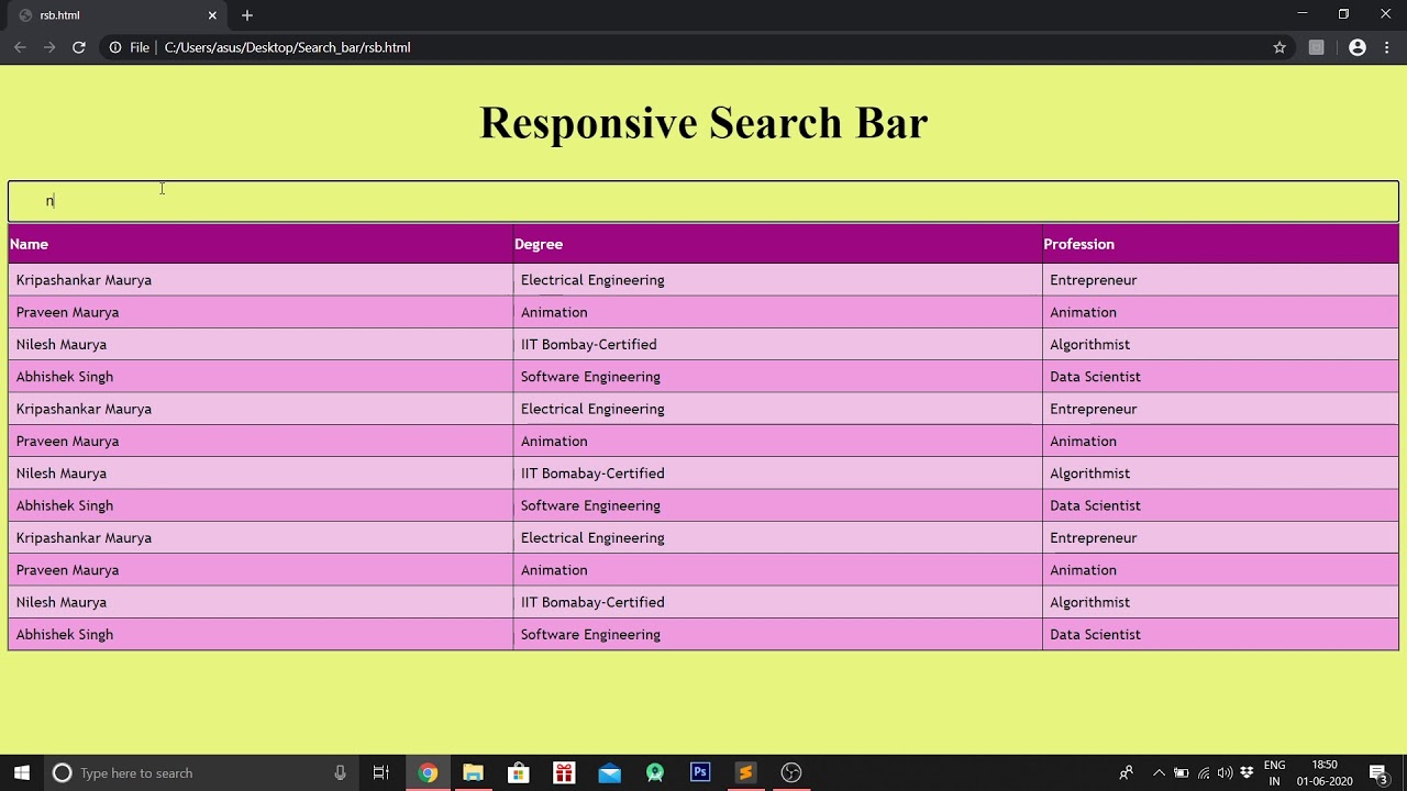 Responsive Search Bar using HTML,CSS and JavaScript|CODE WITH NM - YouTube
