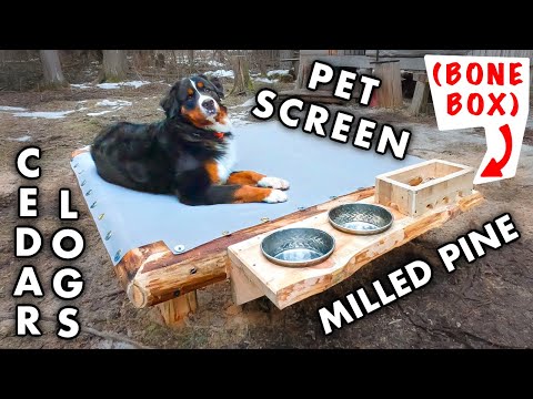 How To Build An Outdoor Dog Bed With Cedar Logs. Ep221
