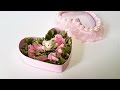 Diy mini heart box w roses  polymer clay teddy bear