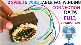 3 speed 5wire tablet fan winding and connection with diagram||1440 RPM. 16 slots copper motor
