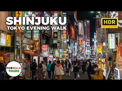 Tokyo Evening Walk in Shinjuku - 4K HDR 60fps Spatial Audio