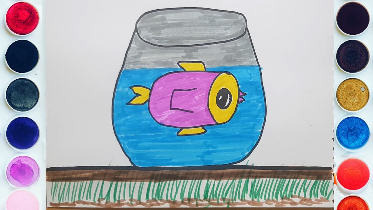 How To Draw Fish Aquarium | Step by Step | Easy Drawing For Kids | 2022