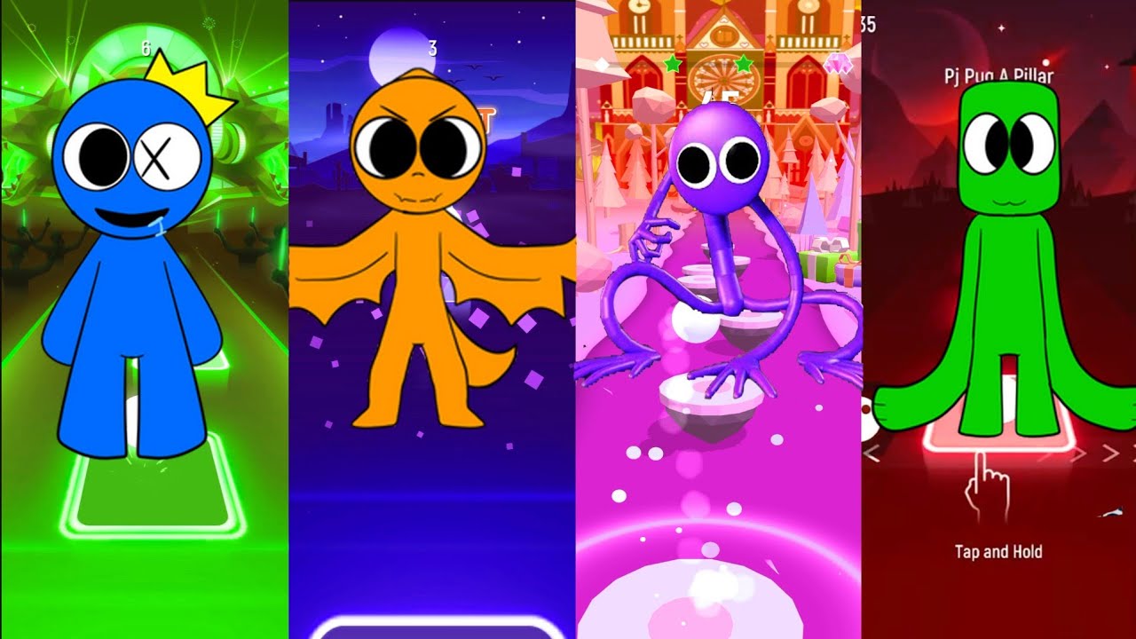 Tiles Hop EDM Rush - Blue VS Orange VS Purple VS Green