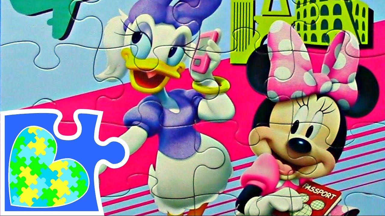 MINNIE MOUSE and DAISY DUCK are flying to Europe Jigsaw Puzzle! - YouTube