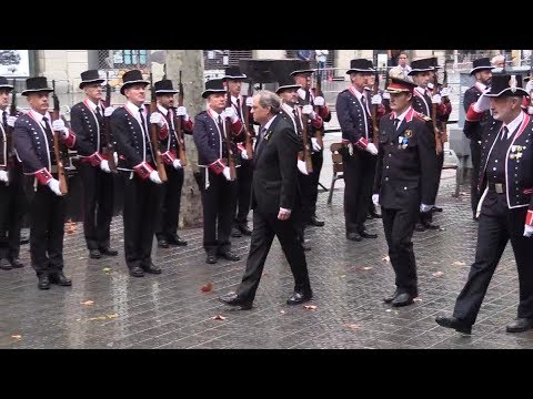 Un himno de España para Torra durante la ofrenda floral a Casanova