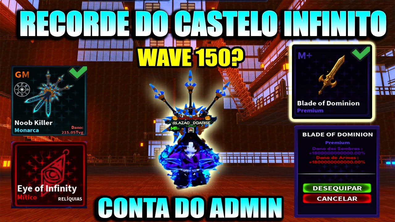 BATI O RECORDE MUNDIAL DO CASTELO INFINITO NO ARISE CROSSOVER USANDO A CONTA DO ADMIN (ROBLOX)
