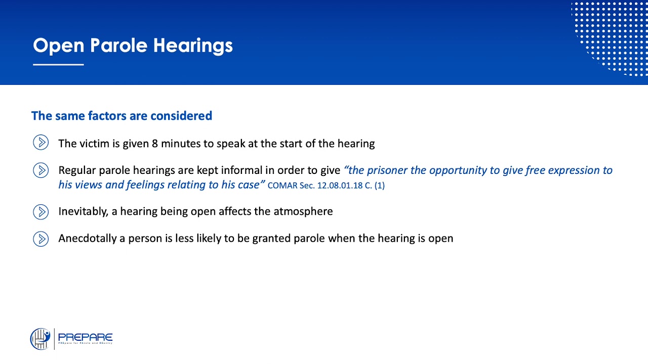 Unit 2-4: PREPARE: Victim Input in Parole