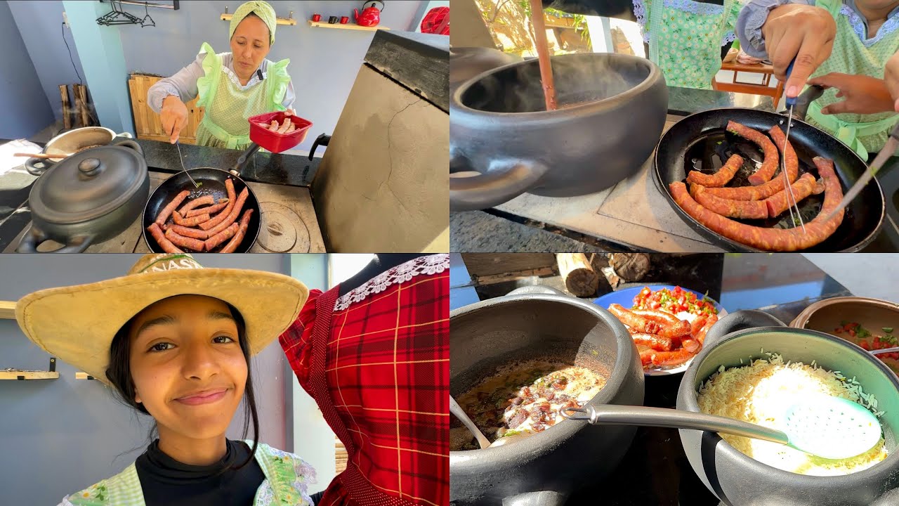 FIZEMOS LINGUIÇA FININHA DEFUMADA-COMIDA CAIPIRA 