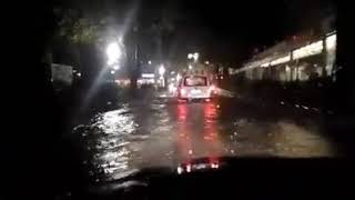 Calles super inundadas en Izola Eslovenia