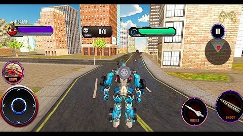 Car Robot Jet Transform Wars: Robot Hero Battle (Blue Robot) - Android Gameplay