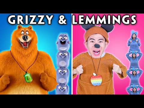 Grizzy & Les Lemmings Characters in Real Life - Grizzy & les Lemmings Funny  Animated Parody 