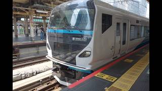 東海道線特急踊り子号E257系　東京駅から品川駅まで　京浜東北線と並走など