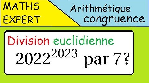 Terminale Maths Expert - Congruence -  2022^2023 modulo 7