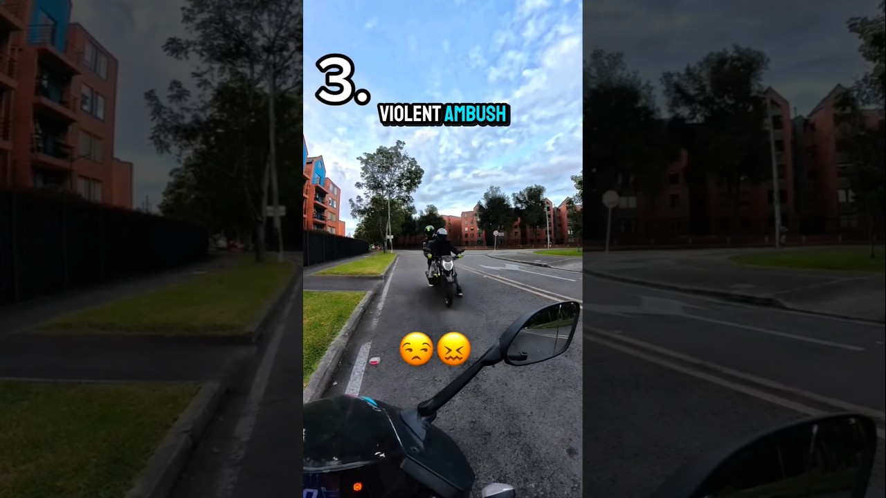 Воры подстерегают женщину-мотоциклистку и забирают мотоцикл из ее шорт.