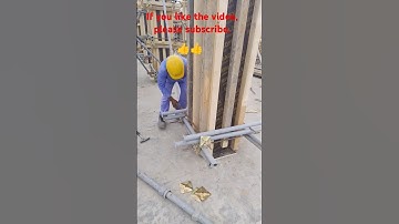 Shuttering Carpenter fixing& tighting formwork of vertically RCC column, hard work #formwork#shorts
