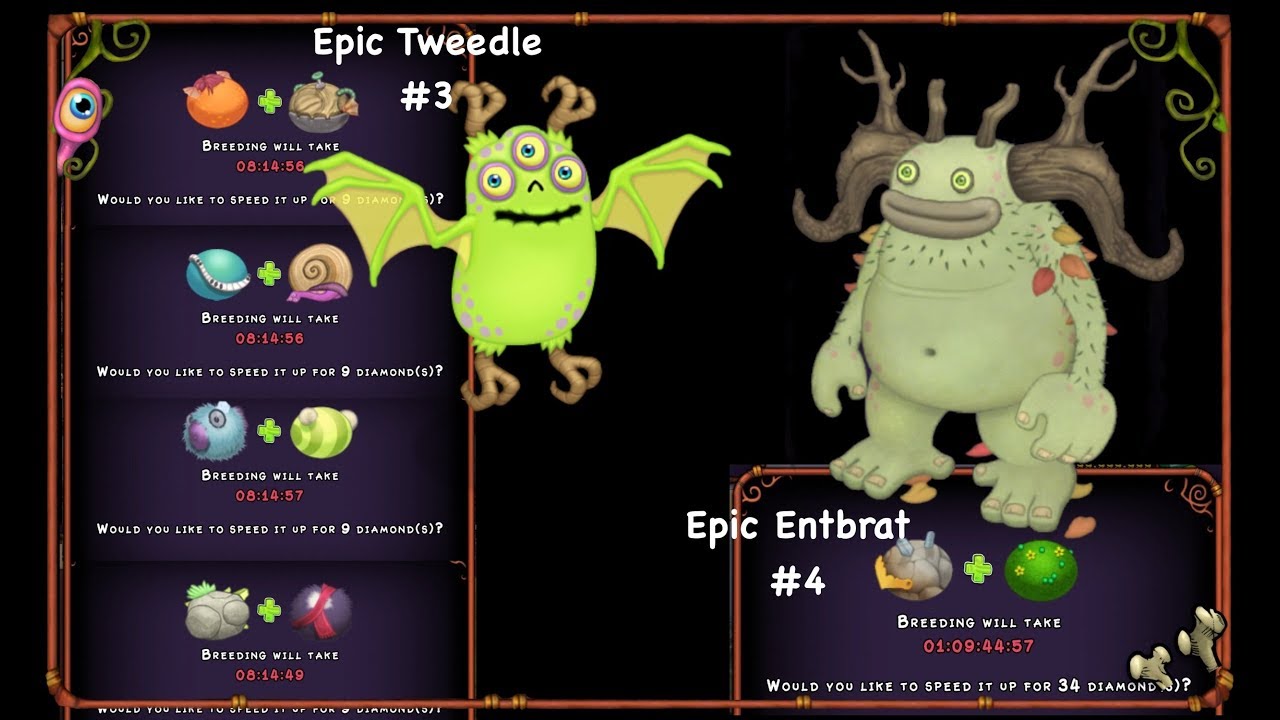 OMG! All breeding combinations for Epic Tweedle & Epic Entbrat!! - YouTube