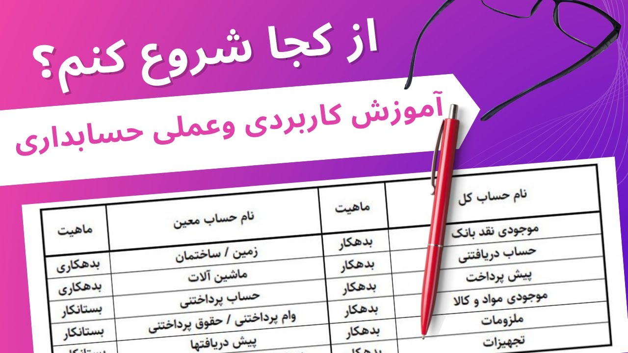 جدول معرفی ماهیت حسابها - YouTube