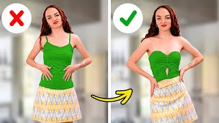Transforming Worn-out Clothes: Renewal Old Wardrobe with One Cut in 5 Minutes ✂️👗