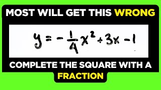[WITH FRACTIONS] Find the VERTEX from standard form | complete the square | grade 10 and 11 math