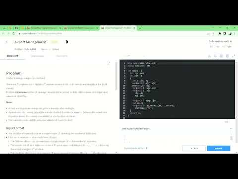 Airport management solution || codechef || starter 98 ||