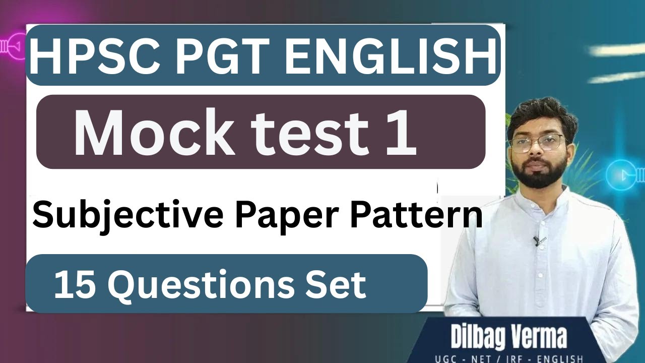Sample paper Mock test 1||HPSC PGT English subjective writing || PGT English subjective course