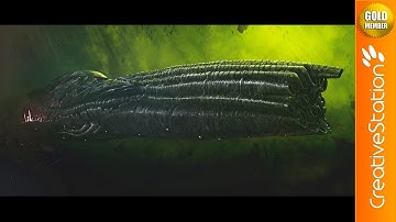 Space Alien spacecraft - Speed Painting (#Photoshop) | CreativeStation GM