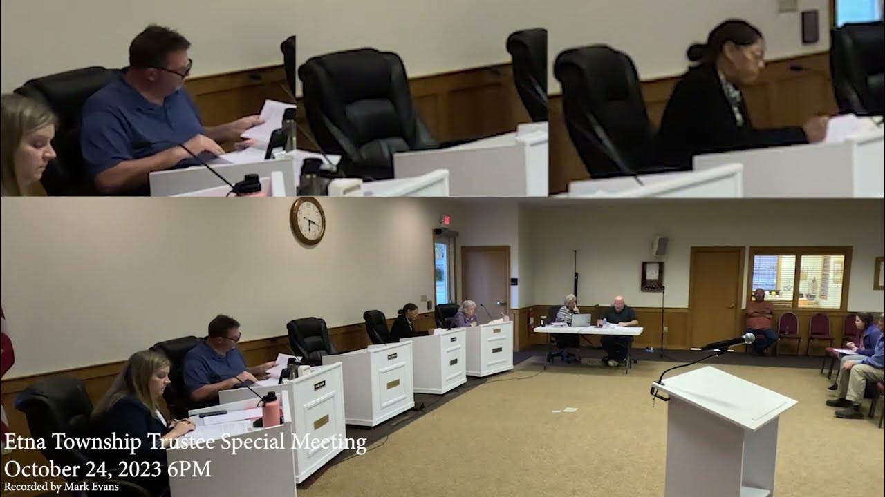 Etna Township Trustee Special Meeting October 24, 2023 6pm YouTube