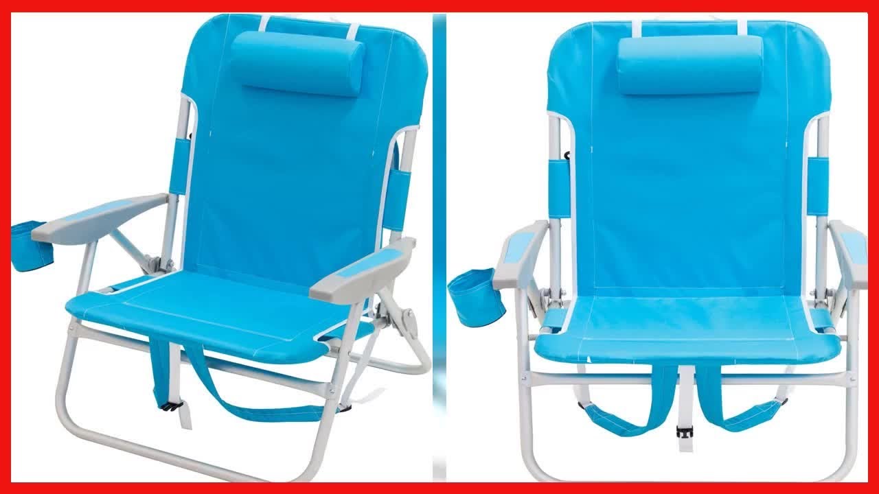 RIO BEACH Big Boy 4-Position 13" High Seat Backpack Beach or Camping Folding Chair