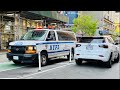 **GET OUT OF THE WAY** ~ **NYPD VAN RESPONDING AGAINST TRAFFIC USING PA SYSTEM WARNING EVERYONE**