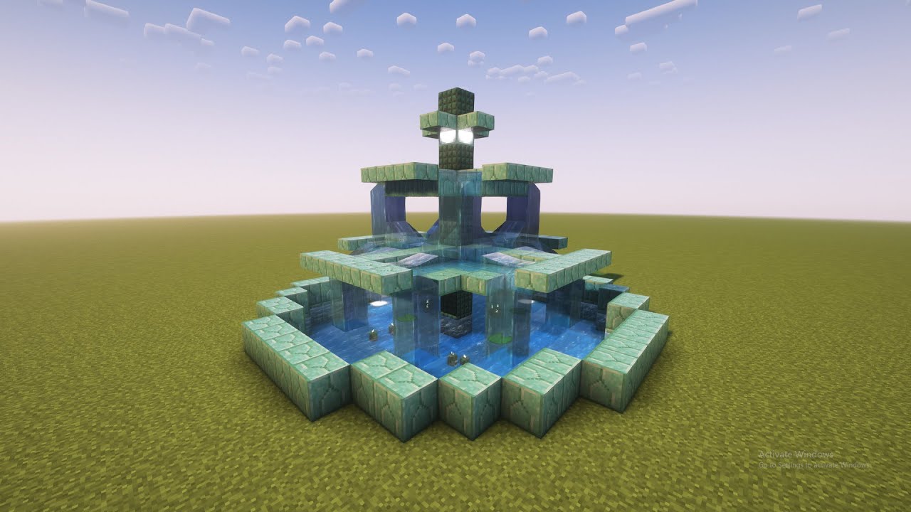 How To Build A Beautiful Fountain In Minecraft - YouTube