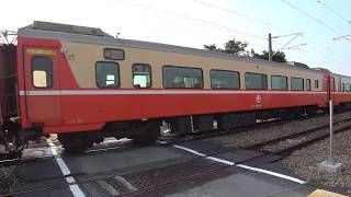 3231次區間車與554次莒光號通過斗南鎮部前寮平交道(2019台灣燈會在屏東彩繪列車)
