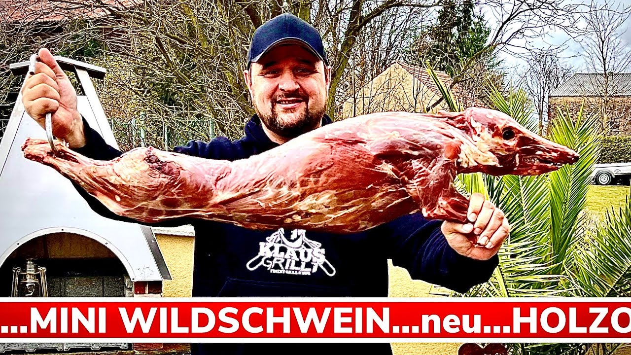 🐗🥔🔥 11kg FRISCHLING mit KARTOFFELN im HOLZOFEN GRILLEN —/ Klaus grillt