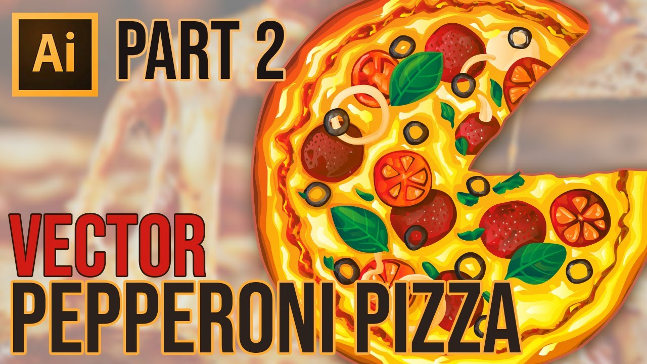 Adobe Illustrator Tutorial | How to Draw Pepperoni Pizza Vector Part 2