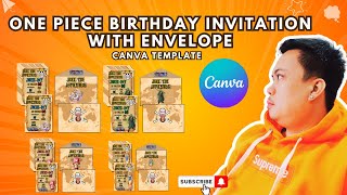 ONE PIECE BIRTHDAY INVITATION WITH ENVELOPE | CANVA TEMPLATE