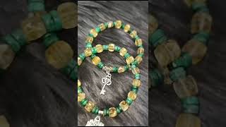 Client attraction bracelet.. ...with natural malachite and diamond cut square citrine beads..💫💫💫💫
