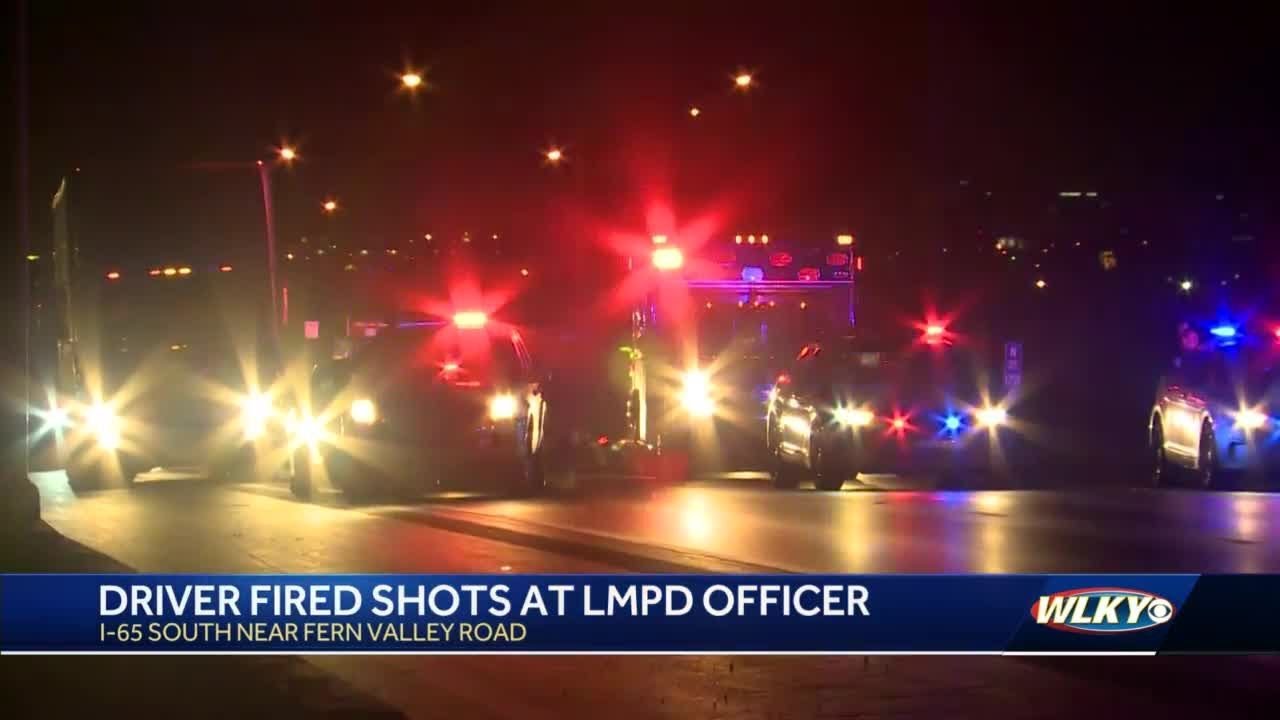LMPD officer injured after being shot at while driving - YouTube