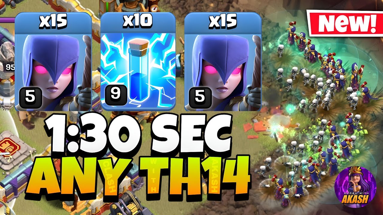 Epic Strategy! TH14 Zap Quake Witch is the Easiest TH14 Attack Strategy in Clash of Clans 