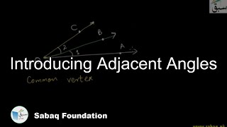 Introducing Adjacent Angles, Math Lecture | Sabaq.pk