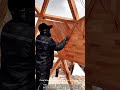 Panel Wooden Installation Work Tool on Geodesic Dome Frame #worktool